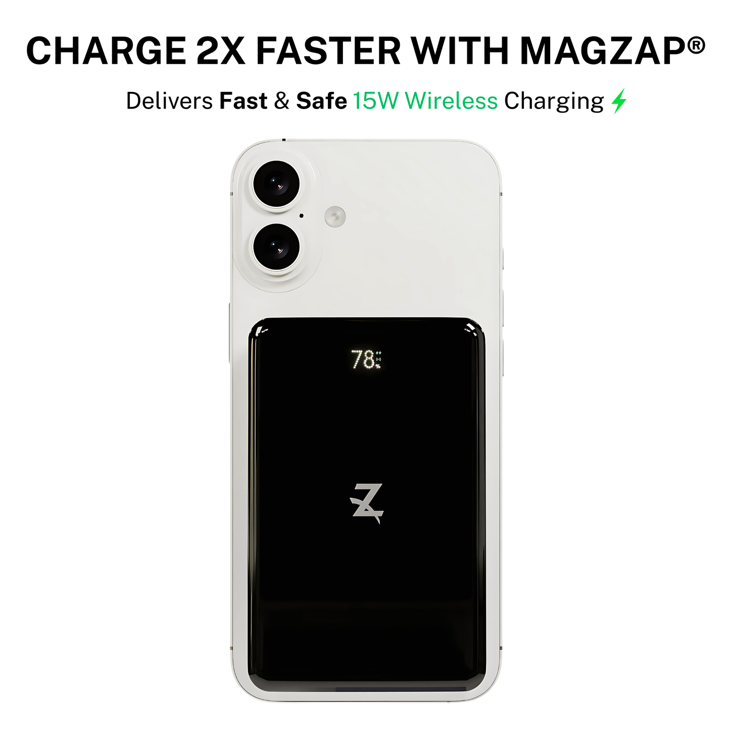Z Plus MagZap 20000 mAh Wireless Premium Power Bank, MagSafe-Compatible, Led Display, Compatible with iPhone 16, 15, 14, 13, 12 Series, 15W & 22.5w Fast Charging, for All Qi Enabled Devices