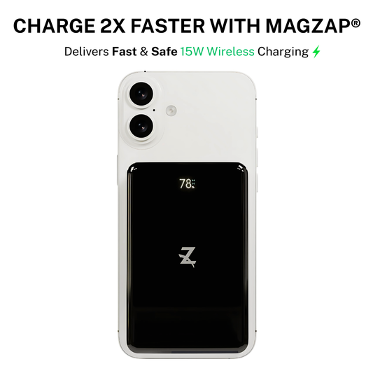 Z Plus MagZap 20000 mAh Wireless Premium Power Bank, MagSafe-Compatible, Led Display, Compatible with iPhone 16, 15, 14, 13, 12 Series, 15W & 22.5w Fast Charging, for All Qi Enabled Devices