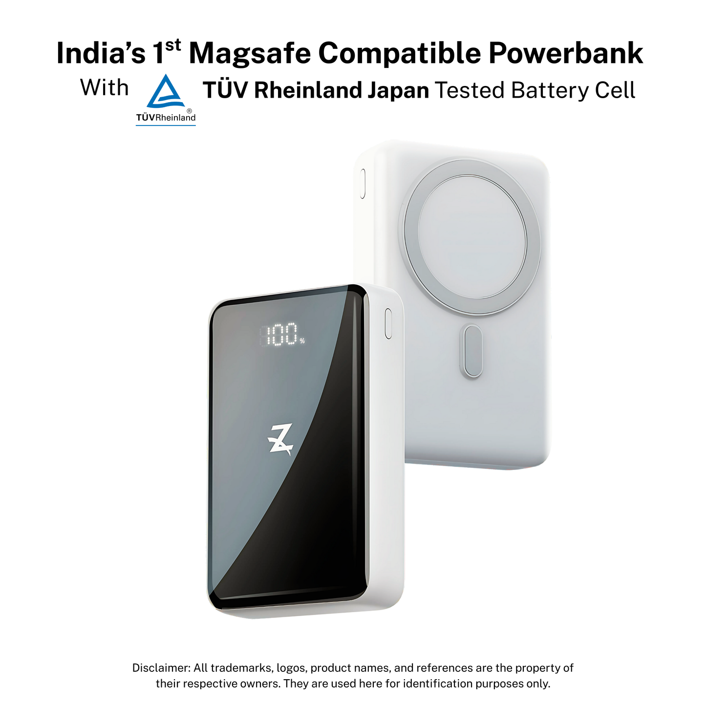 Z Plus MagZap 20000 mAh Wireless Premium Power Bank, MagSafe-Compatible, Led Display, Compatible with iPhone 16, 15, 14, 13, 12 Series, 15W & 22.5w Fast Charging, for All Qi Enabled Devices